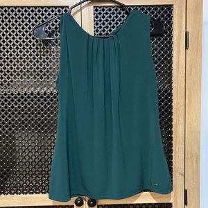 Calvin Klein Dark Brown Pleated sleeveless Top L